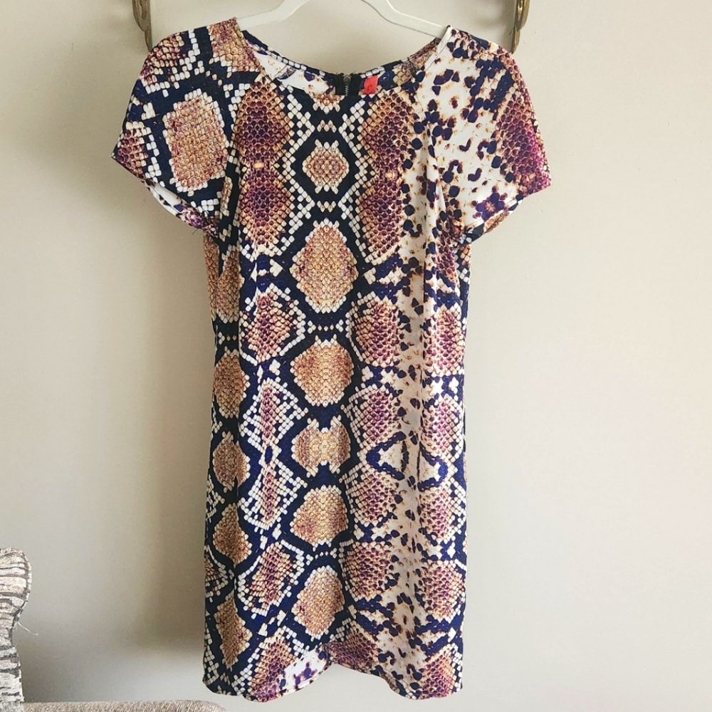 Animal Print Dress with Zipper Back